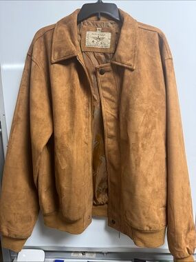 Report Men's Cognac Suede Bomber Jacket